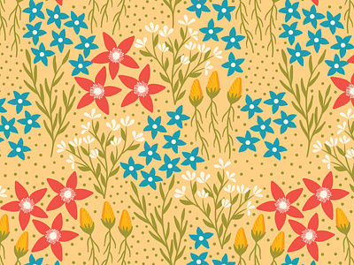 Playful flowers fabric flat design floral floral pattern flowers repeating pattern seamless pattern surface pattern surface pattern design textile vector pattern