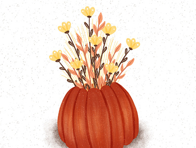 Halloween floral halloween procreate procreate illustration pumpkin