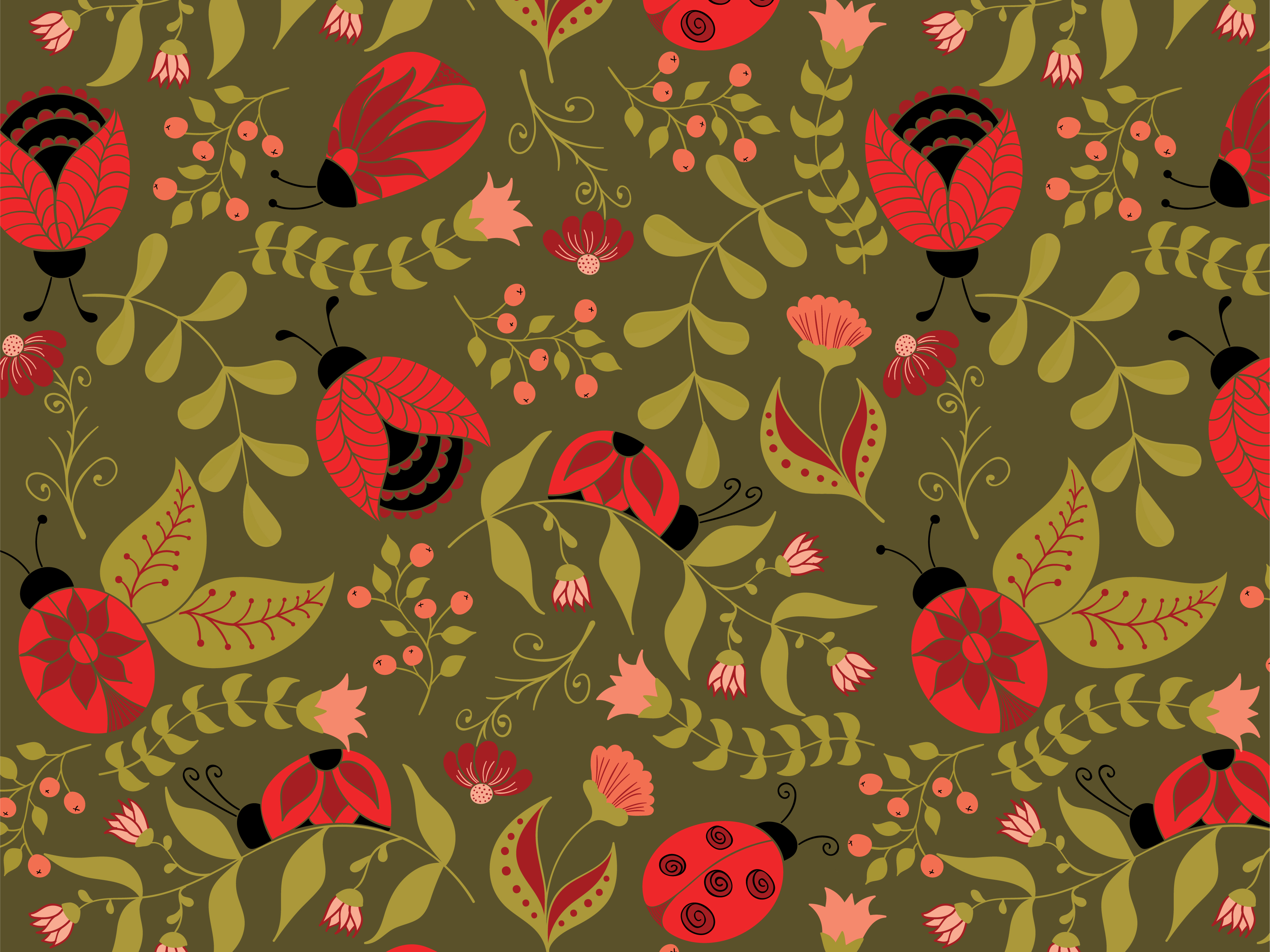 Ladybugs Pattern By Irena Hristova On Dribbble 4068