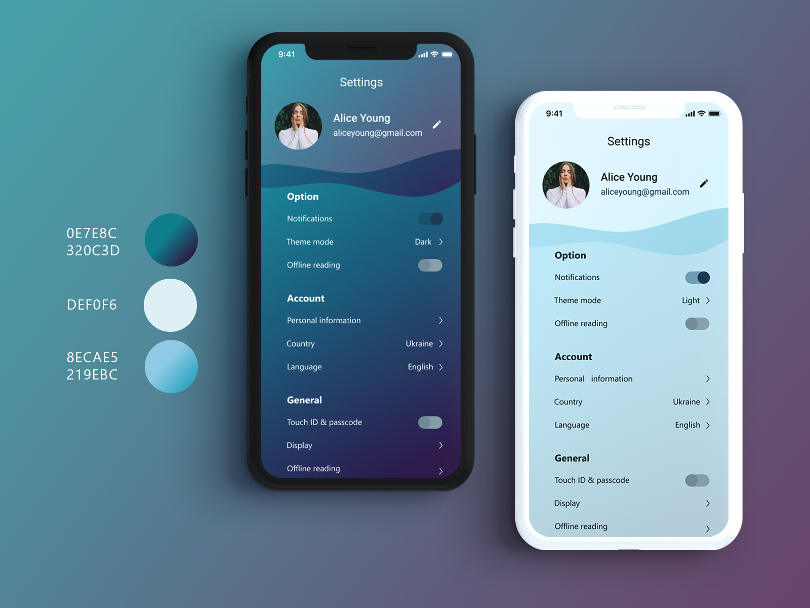 Daily UI. Day #7 : Settings by Daryna Akhtyrska on Dribbble