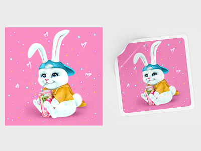 cute rabbit design illustration illustrator