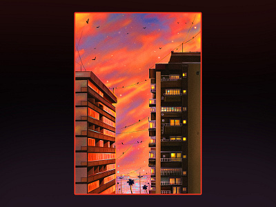 sunset design illustration illustrator