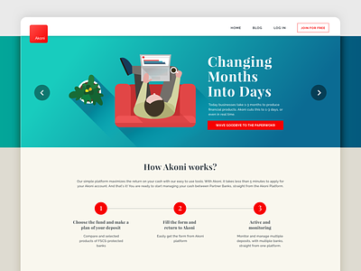 Web Design - Akoni Hub conversation financial fintech illustraion ui ux webdesign website 插畫 網頁設計