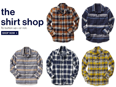 Gap EU Boy's Directory Page Shirt Shop Message