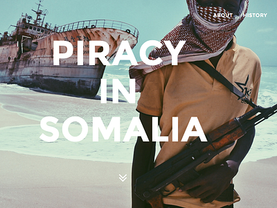 Piracy in Somalia desktop layout typography ui ux web