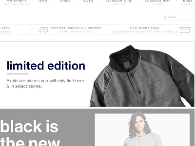 Gap European Limited Edition EBB design fashion layout minimal ui ux web