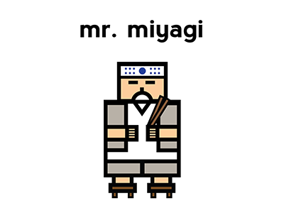 Mr. Miyagi flat geometric graphic illustration shapes