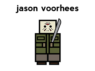 Jason Voorhees flat geometric graphic horror illustration illustrator