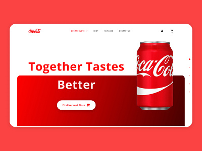 Coco-cola Website Redesign branding coco cola coke design drinks ecommerce app figma illustrator minimal pepsi red redesign soft drinks ui uidesign ux website websites