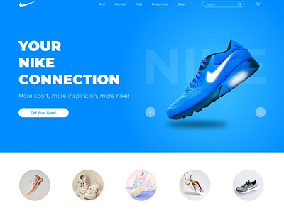 Nike Shoes landing page UI design