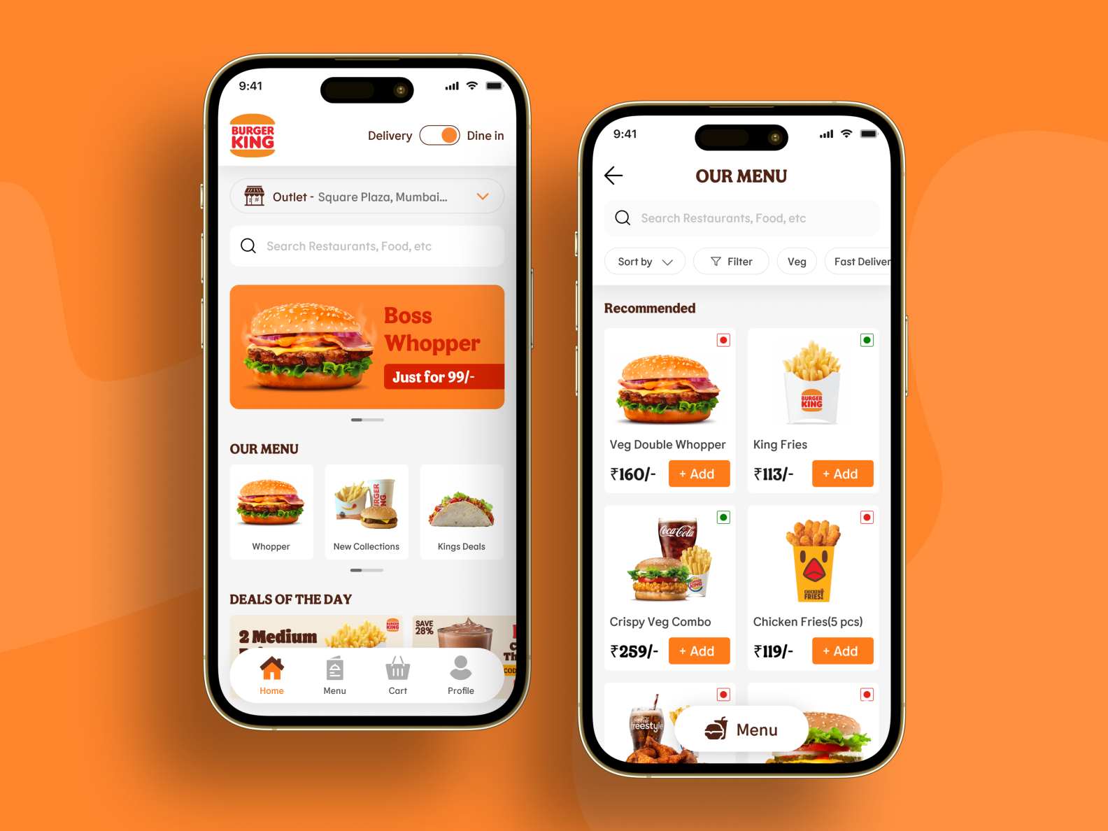 Burger King App Redesign by Dinesh on Dribbble