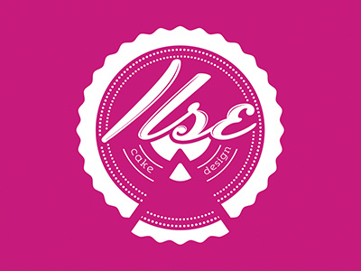 Ilse Cake Design White Logo V2 brand branding design flat graphic icon illustration logo logotype typography vector