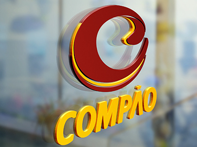 Compão 3d brand branding design flat graphic icon illustration logo logotype typography vector