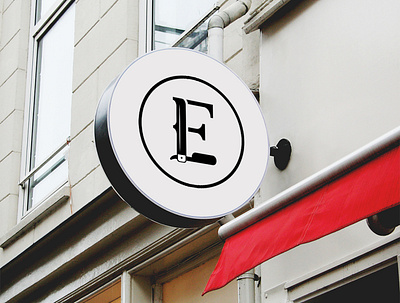 Barber shop logo (F+E monogram) barbershop branding clean design flat graphic graphic design graphicdesign icon logo minimal monogram monogram logo