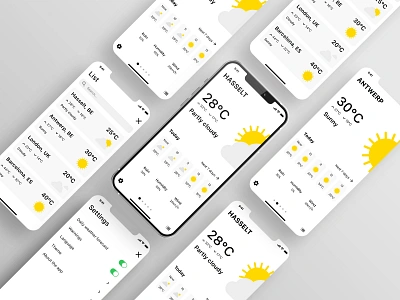 Daily UI | Weather app, light mode 037 app daily 100 challenge daily ui daily ui challenge design graphic design light mode mockup prototype ui uiux ux weather weather app