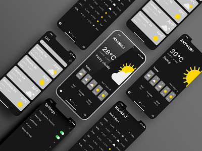 Daily UI | Weather app, dark mode