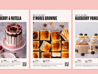 Poster Designs • Ellesbelles Bakehouse baker bakery branding cake candy design flat food graphic design identity photography poster product photography sweets