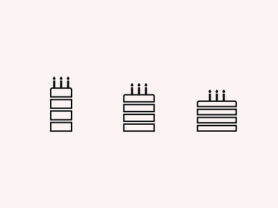 Cake Size Guide Icon Set bakery branding cake concept graphic design guide icons illustration layers portions sizing ui ux website