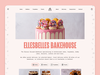 Landing Page Concept • Ellesbelles Bakehouse adobe bakery cake concept confectionary design graphic design landing page ui ux website xd