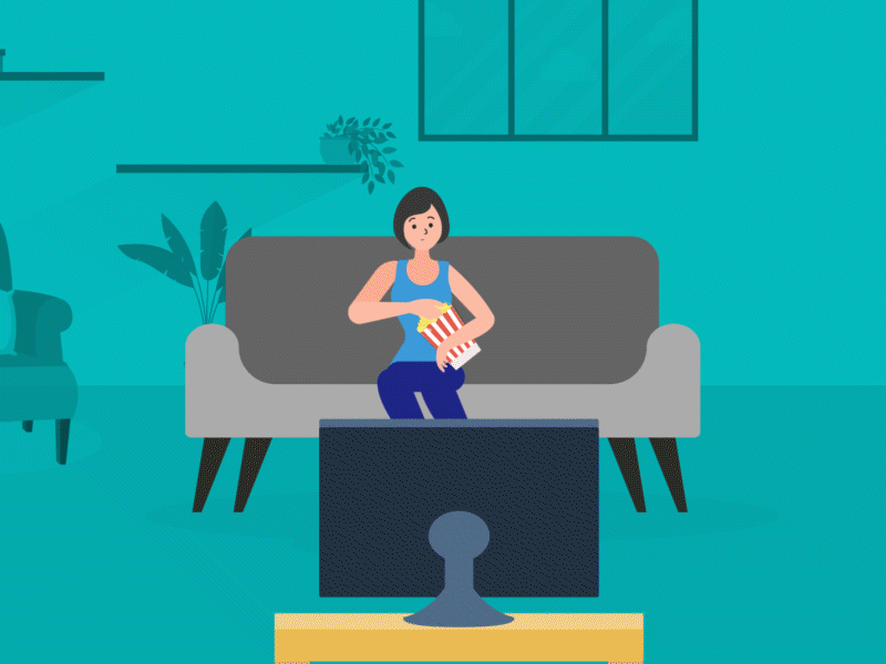 Watching TV 2danimation 3d text aftereffects animation character animation design flat illustration illustrator motion graphics typography