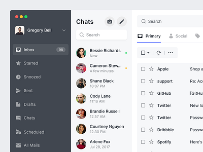 Gmail Application for macOS app application design mac app macos mail minimal redesign typography ui ux web