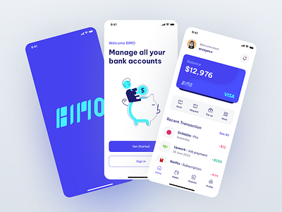 Bimo - Finance app app bank account banking binance branding design finance finance app fintech logo onboarding ui ux vector