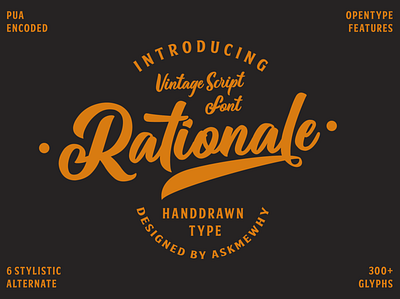 Rationale VIntage Script font script fonts goodtype handdrawntype handlettering logotype retro font script typedesign typeface vintage font