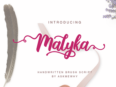 Malyka - Handwrittend brush script font branding calligraphy font font design font script handlettering logotype retro font script typeface vintage font