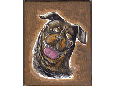 Acrylic Rottweiler acrylic animal character dog draw drawing illustraion illustration rottweiler