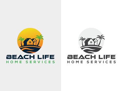 BEACH LIFE LOGO branding clean creative design graphic design home logo ideas illustration logo logo 99 logo 99design logo design logo font logo ideas logo vector logos realestae logo realestate logo vector ui vector