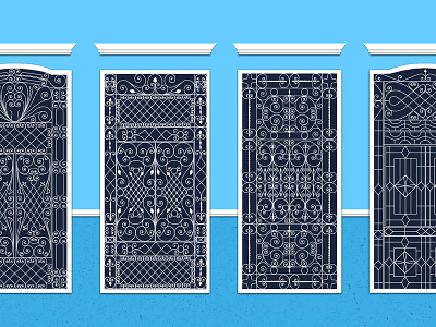 Doors of Merida drawing illustration vector