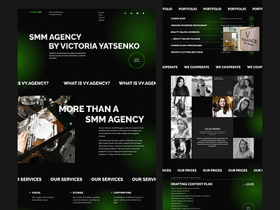 Design concept for SMM agency agency black design designer green smm smmagency typography ui uiux ux web webdesig webdesign website