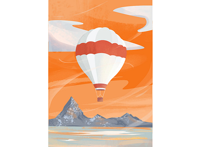 Balloon air art balloon digital painting illustration illustrationart mountain wacom