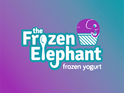 Frozen Elephant Frozen Yogurt branding elephant frozen yogurt identity logo