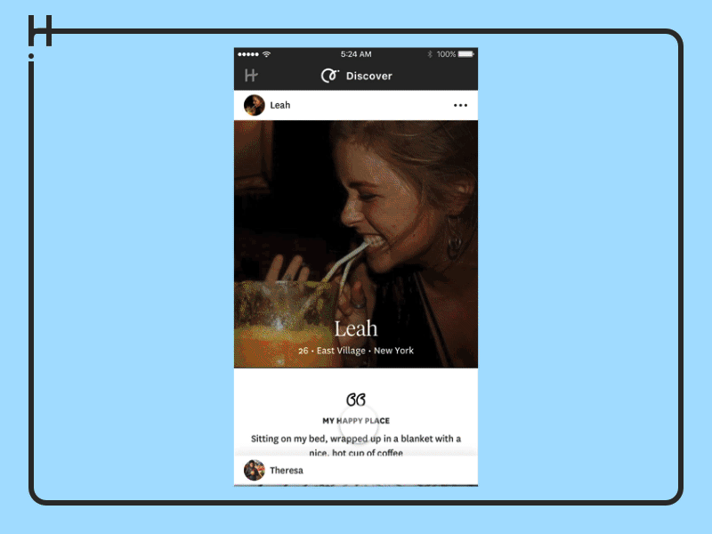Hinge Discover app commenting content dating app discover framer hinge ios liking mobile profile ui