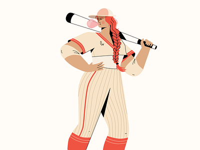 Baseball Girl 2d baseball baseball bat character character design character illustration design girl illustration player procreate vector women