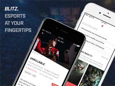 Blitz - Esports at your fingertips. app branding clean esports gaming ios media ui