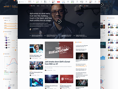 Blitz: The new blitzesports.com app clean content esports gaming magazine media news stats ui video web