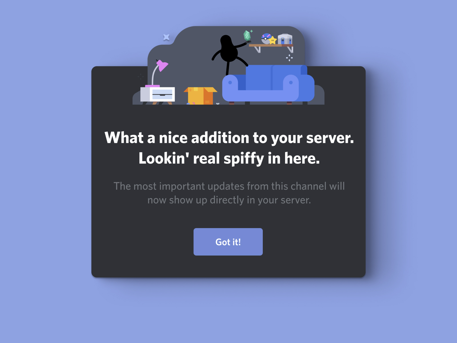 Public Servers: Channel Following confirmation follow illustration message modal product design success ui