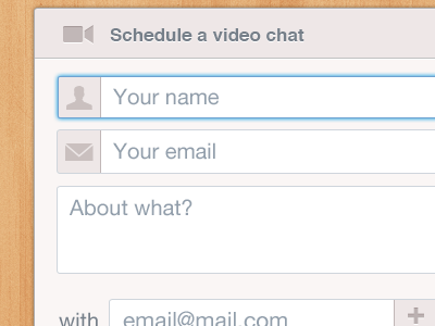 Schedule a video chat chat form video