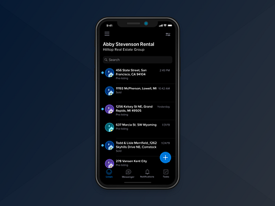 dotloop - Loop List Dark Mode dark mode dark ui list mobile app mobile ui