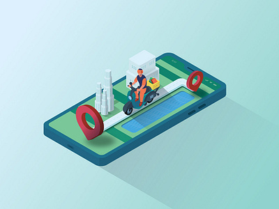 Isometric Delivery adobe illustrator design illustration isometric delivery isometric design isometric illustration vector