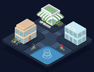 Cycle for commuting! adobe illustrator design illustration isometric design isometric illustration vector