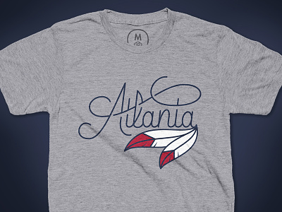 Atlanta Script T-Shirt athlete atl atlanta baseball bat braves feather font georgia script sports wordmark