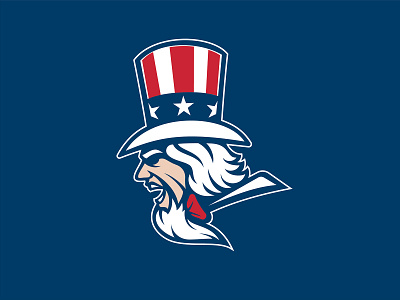 Uncle Sam Logo america american branding freedom goatee hat illustration illustrator independence july 4th logo mascot sports branding sports logo unc usa vector