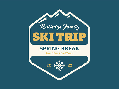 Ski Trip america badge branding illustration mountains new mexico red river ski skiing snowboard snowboarding south west spring break vacation vector