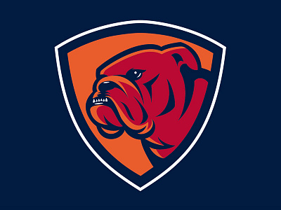 Bulldog blue bulldog dog fraser fraser davidson logo mascot orange red sports