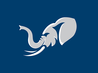 Elephant WIP blue elephant logo republican sport trunk tusk