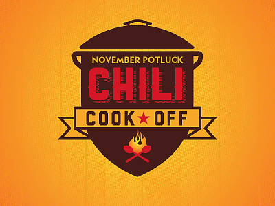 Chili Cook Off badge chili cook fall fire hot november off pot spoons