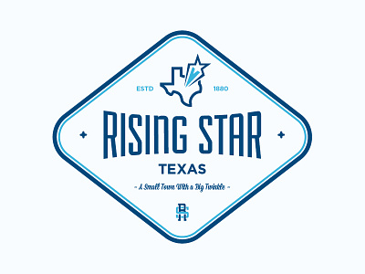 Rising Star Badge badge monogram rising star small town star state texas